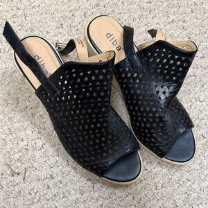 Diba Black Cutout Sandals